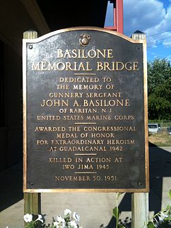 basilone john memorial dedication bridge sign wiki did wikipedia faqs rumors facts look hopefully looks